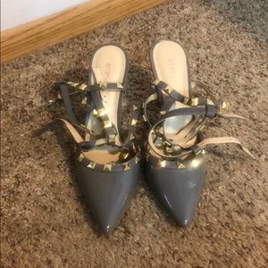BCBGeneration Gray Studded Heels